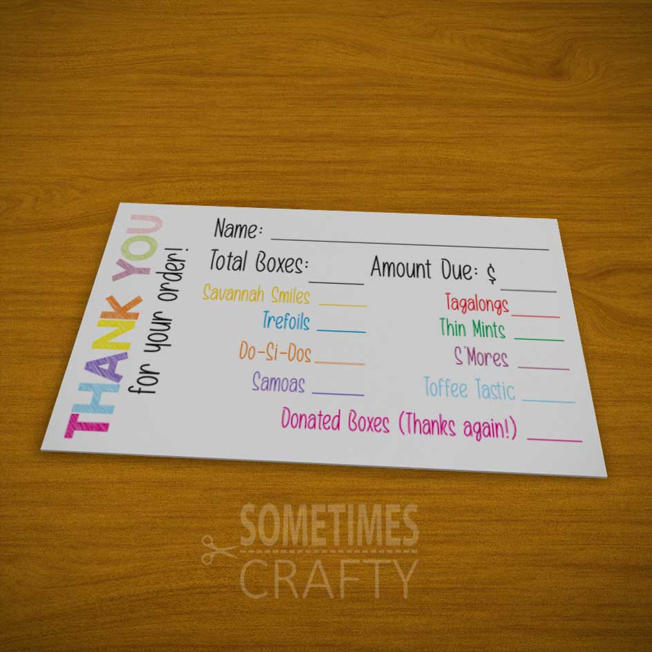 girl scout cookie thank you tags - free printable - sometimes crafty